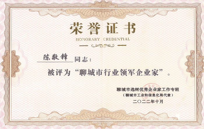  聊城市行业领军企业家